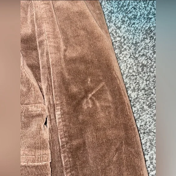 Y2K Zinc Corduroy Dark Brown Blazer Puff Shoulder Cropped Size Medium - Picture 10 of 12